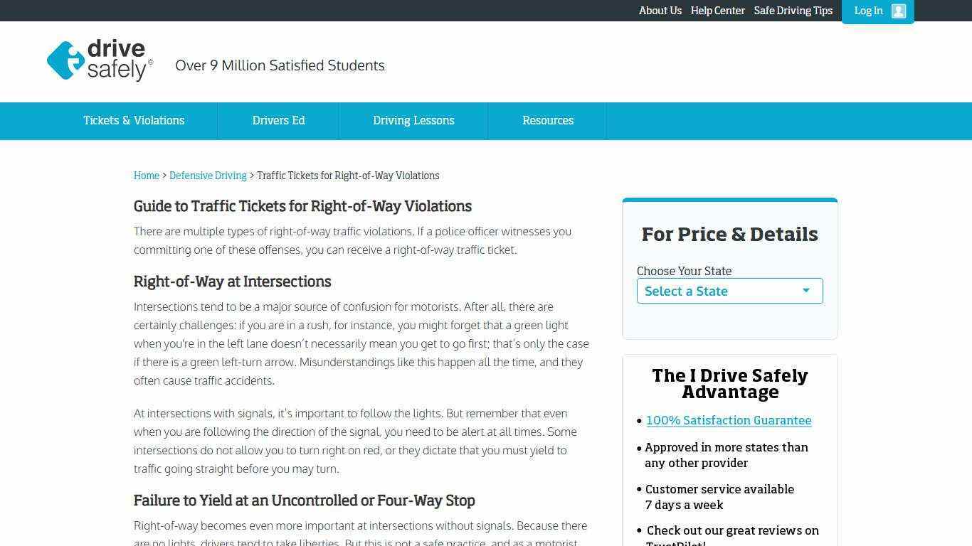 Traffic Ticket – Right of Way Violation & Failure to Yield