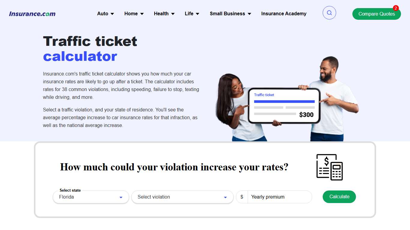 Traffic Ticket Calculator| Insurance.com